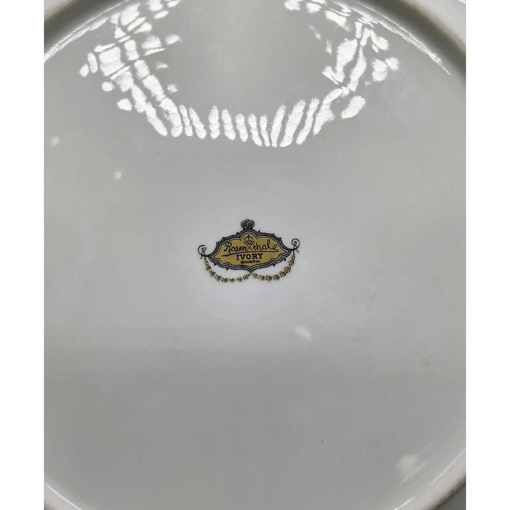 Set/2 Rosenthal Ivory Porcelain Dinner Plates Yellow 10.25